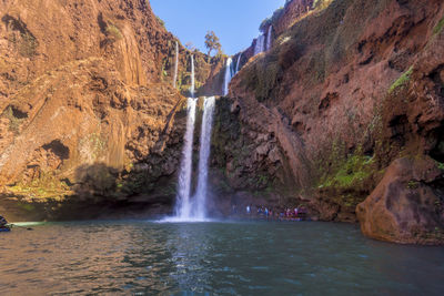 Scenic view of waterfall