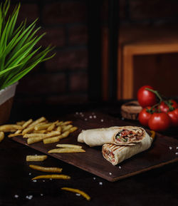 View of food on table