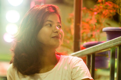 Close-up portrait of young woman