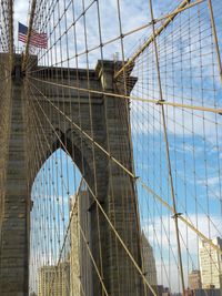 Low angle view of suspension bridge