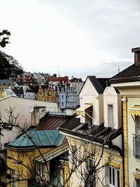 High angle view of townscape against sky