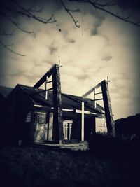 Low angle view of built structure against sky