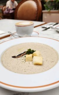 Close-up of food in plate on table