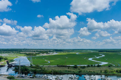 Scenic view of land against sky