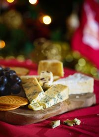 Close-up of christmas fruits on table