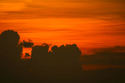 Scenic view of dramatic sky during sunset