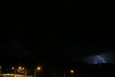 Low angle view of illuminated street light