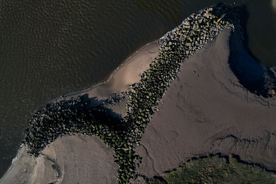 High angle view of beach