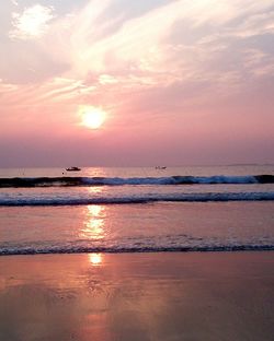 Scenic view of sea during sunset