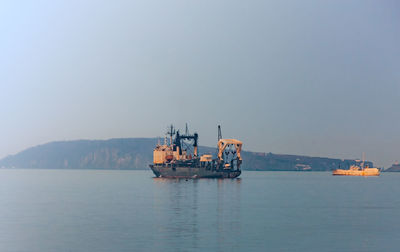 The fishing vessel at anchor near vladivostok