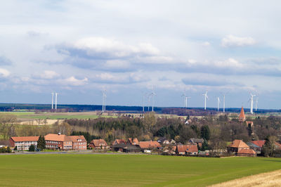 Houses and farms in village