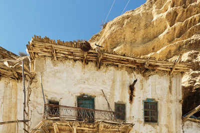 Low angle view of abandoned building