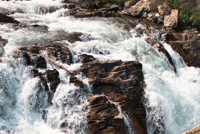 Scenic view of waterfall