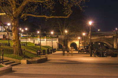 Illuminated city at night