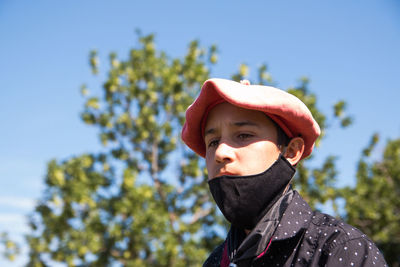 Young argentinian teenager with face mask