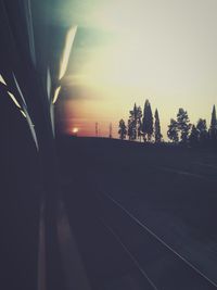 View of road at sunset