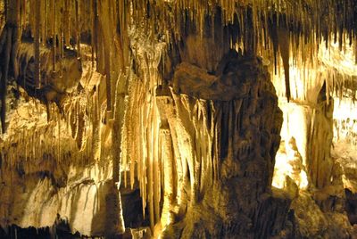 Low angle view of rock formation in cave