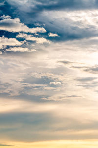 Low angle view of cloudscape against sky during sunset