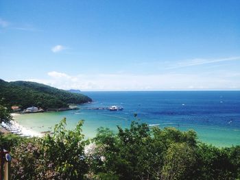 View of calm blue sea against the sky