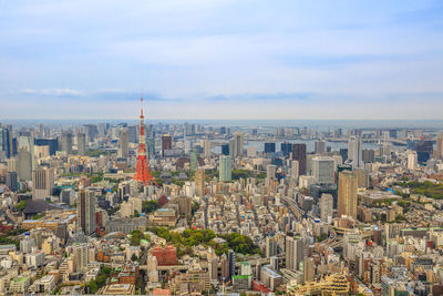 Aerial view of buildings in city