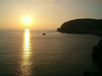 Scenic view of sea at sunset