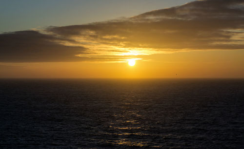 Scenic view of sea at sunset