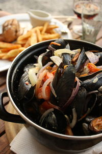 Close-up of food in bowl on table