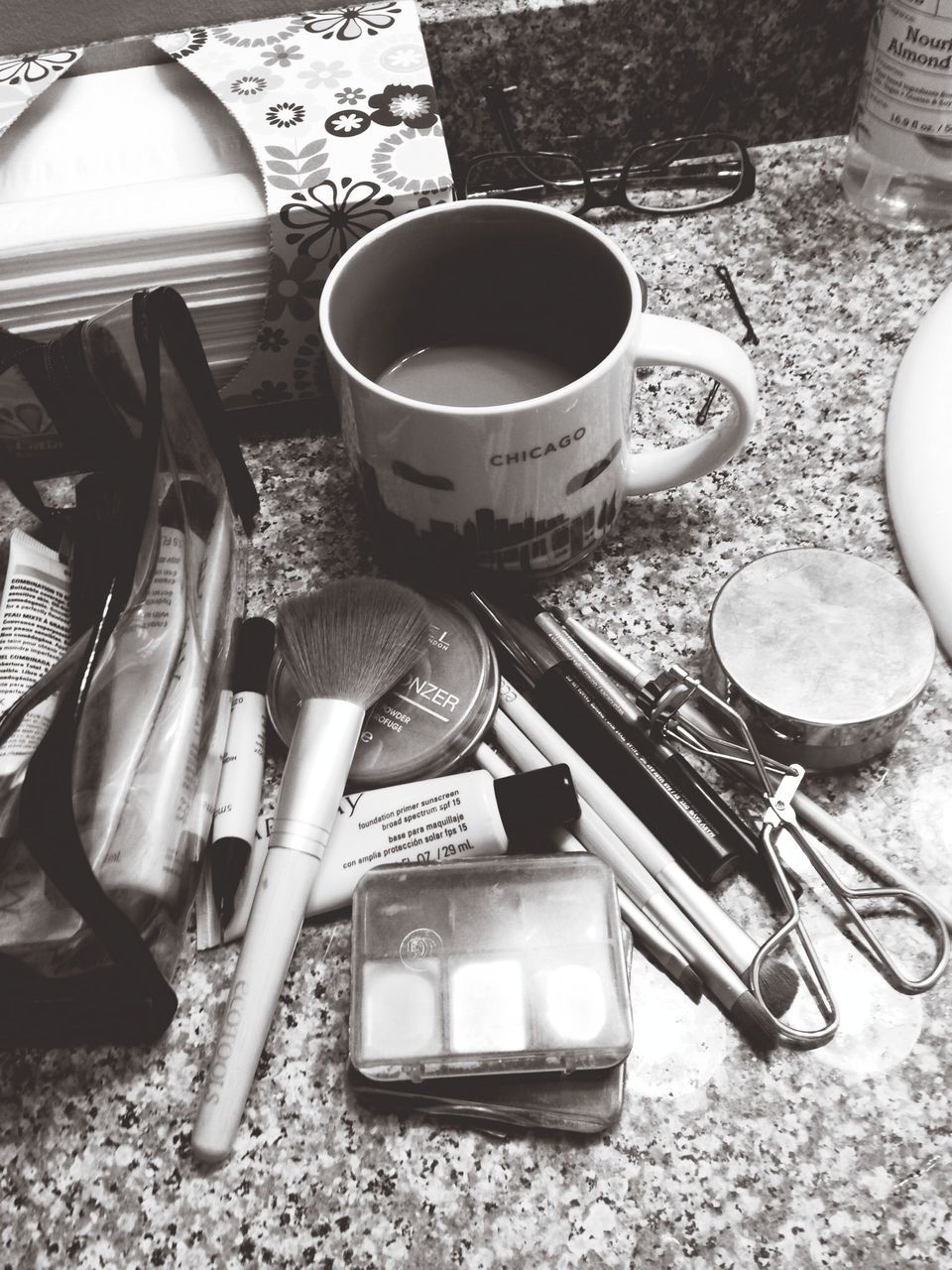 high angle view, coffee cup, still life, table, indoors, food and drink, drink, coffee - drink, technology, equipment, cup, abandoned, refreshment, day, close-up, container, coffee, communication, obsolete, absence