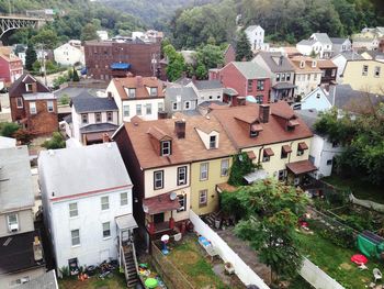 High angle shot of townscape