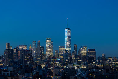 Lower manhattan skyline at night