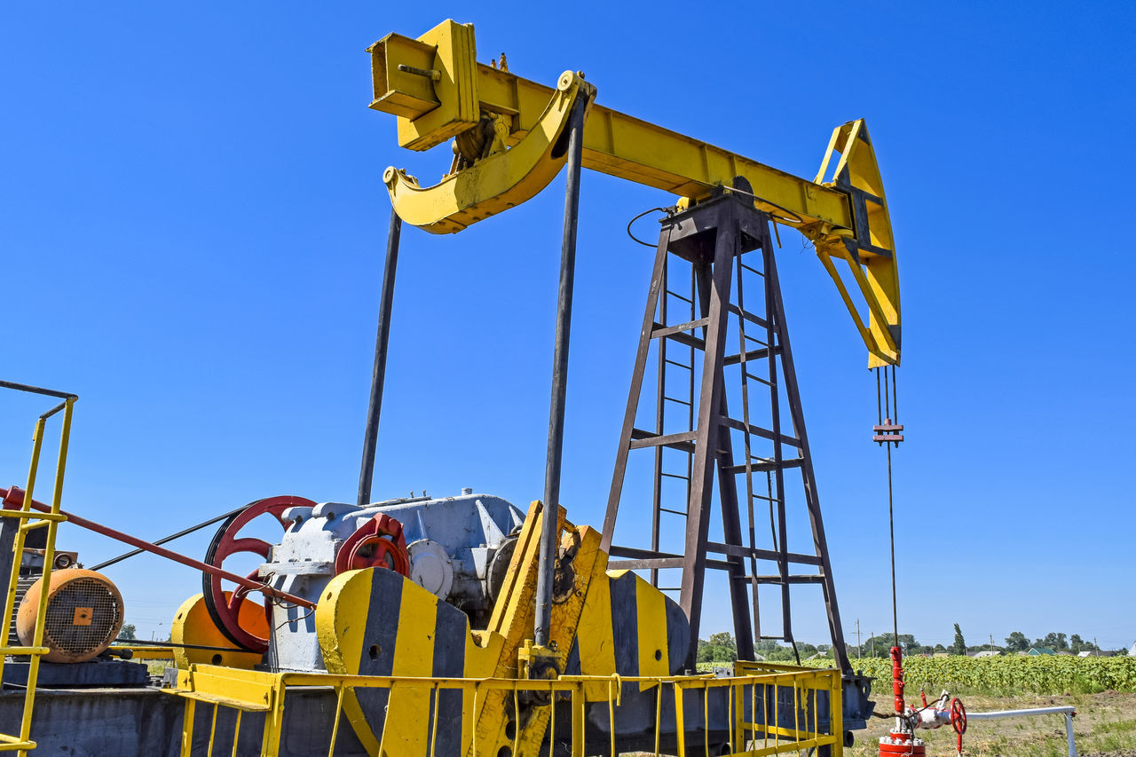 Pumpjack, pump, oil, equipment, well, industry, balance, aggregate, rock, pipe, drive, plunger, construction, rod, pipeline, rosneft, connecting, gas, fuel, power, pollution, bunded, gate, throttle, manometer, pressure, nuts, hairpins, carving, electrocab