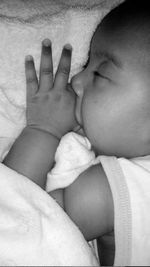 Close-up of baby sleeping