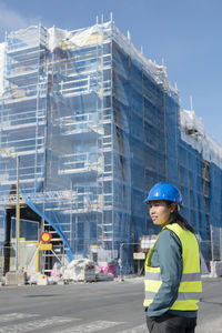 Woman at construction site