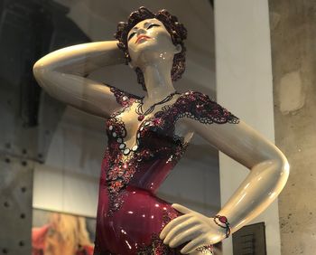 Low angle view of buddha statue