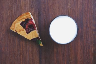 Directly above shot of breakfast on table