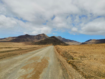 The road to the mountains from jandia natural park fuerteventura spain