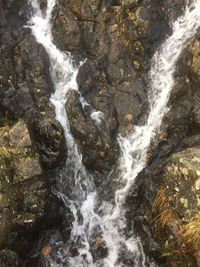 Scenic view of waterfall