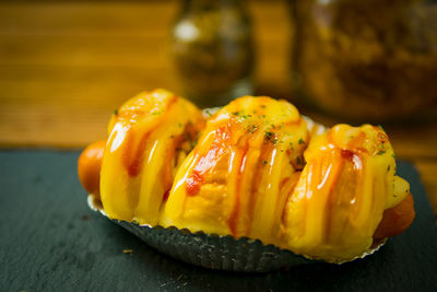 Close-up of sweet food on table