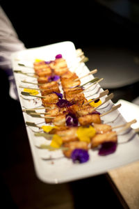 High angle view of food on table