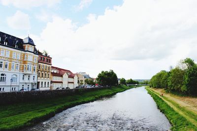 View of canal along buildings