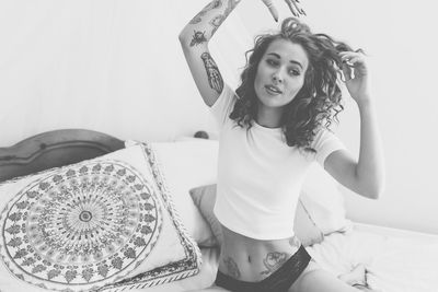 Portrait of smiling young woman