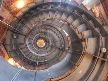 Low angle view of spiral staircase