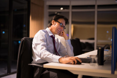 Man working with mobile phone