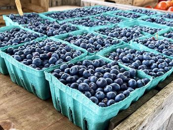 High angle view of vegetables for sale in market