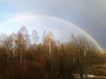 Scenic view of rainbow against sky
