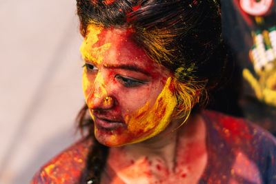 Close-up portrait of young woman