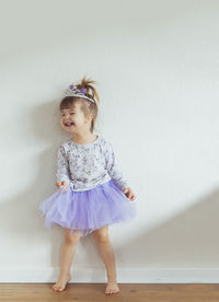 Adorable child dressed up as a ballerina