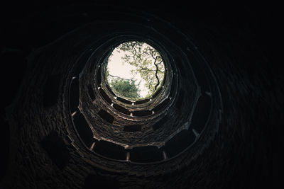 Low angle view of spiral staircase