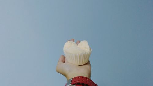 Person holding cupcake