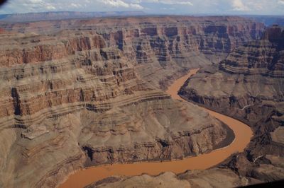 High angle view of dramatic landscape